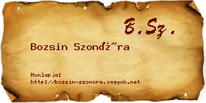 Bozsin Szonóra névjegykártya